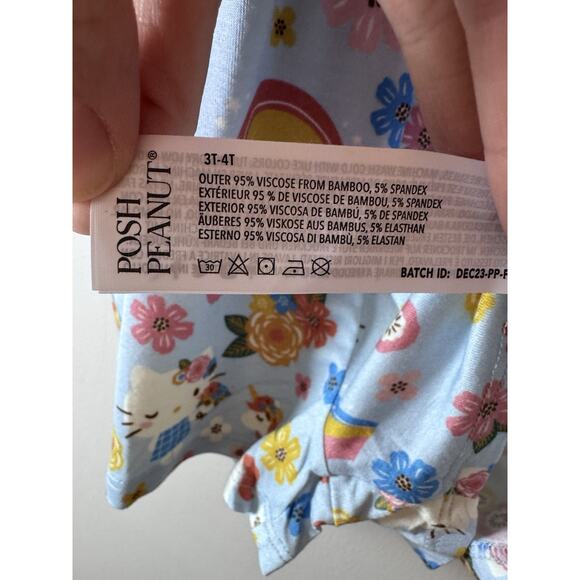 Posh Peanut Hello Kitty Springtime Girls Blue Summertime Shorts Romper 3T/4T NWT - Picture 8 of 15